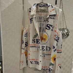 Free People Collard Shirt/ Blouse